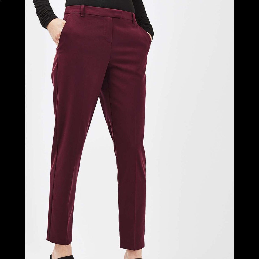 TopShop Maroon Cigarette Trousers size US 6 EUC